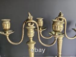 Paire De Bougeoir En Bronze Debut XIX Sublime Era Empire Napoleon III Louis XVI