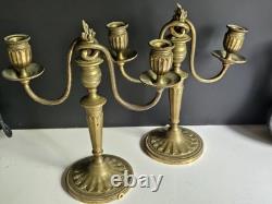 Paire De Bougeoir En Bronze Debut XIX Sublime Era Empire Napoleon III Louis XVI