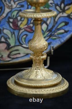 Paire De Bougeoirs En Bronze Dore Epoque XIX Periode Restauration Napoleon III