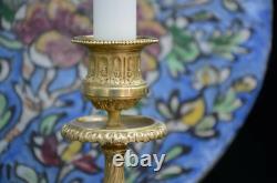 Paire De Bougeoirs En Bronze Dore Epoque XIX Periode Restauration Napoleon III