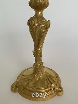 Paire De Bougeoirs En Bronze Napoléon III Xixe Syle Louis XV Rocaille E737
