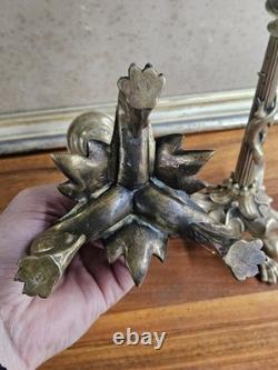 Paire De Bougeoirs En Bronze à Decor De Salamandres Époque Napoléon III XIXe