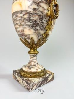 Paire De Cassolettes Napoléon 3 Marbre Et Bronze XIXe siècle 42cm