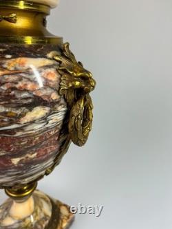 Paire De Cassolettes Napoléon 3 Marbre Et Bronze XIXe siècle 42cm