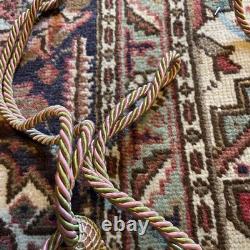 Paire Embrasses rose vert XIX ème Victorian Passementerie Tassels 19thC BÉtat
