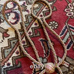 Paire Embrasses rose vert XIX ème Victorian Passementerie Tassels 19thC BÉtat