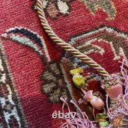 Paire Embrasses rose vert XIX ème Victorian Passementerie Tassels 19thC BÉtat