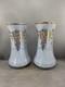 Paire Vase Opaline Mauve Xixe Dor&eacute; Main France Napol&eacute;on Iii Baccarat