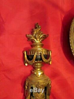 Paire d appliques st LXVI XIXe bronze doré au carquois feuillage napoleon III