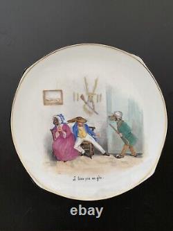 Paire d'assiettes intérieures, intrigue satirique. France, XIXe siècle Empire