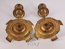 Paire de Bougeoirs Napoléon III Bronze et Émaux Cloisonnés XIXe Siècle