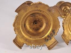 Paire de Bougeoirs Napoléon III Bronze et Émaux Cloisonnés XIXe Siècle