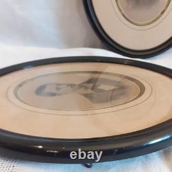 Paire de Cadres ovales noirs anciens napoléon III XIX° Antique black oval frames