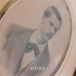 Paire de Cadres ovales noirs anciens napoléon III XIX° Antique black oval frames