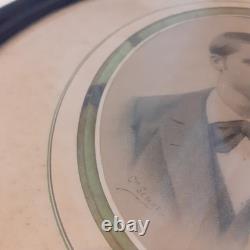 Paire de Cadres ovales noirs anciens napoléon III XIX° Antique black oval frames