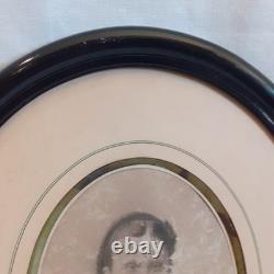 Paire de Cadres ovales noirs anciens napoléon III XIX° Antique black oval frames