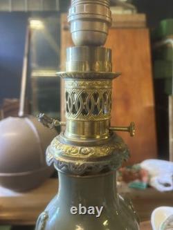 Paire de Lampe à Pétrole Oil Lamp Ancien XIX Napoléon III Huile Empire