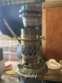 Paire de Lampe à Pétrole Oil Lamp Ancien XIX Napoléon III Huile Empire
