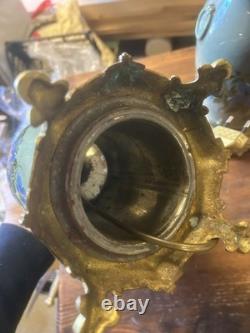 Paire de Lampe à Pétrole Oil Lamp Ancien XIX Napoléon III Huile Empire