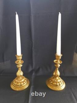 Paire de candélabre bougeoir en bronze doré époque XIX vers 1860 Napoléon III