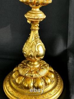 Paire de candélabre bougeoir en bronze doré époque XIX vers 1860 Napoléon III