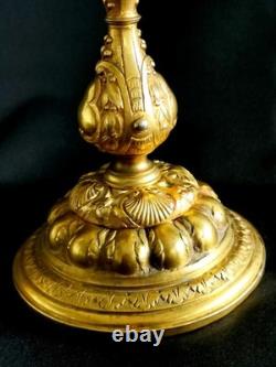 Paire de candélabre bougeoir en bronze doré époque XIX vers 1860 Napoléon III