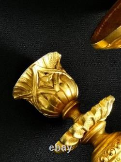 Paire de candélabre bougeoir en bronze doré époque XIX vers 1860 Napoléon III