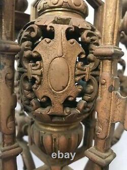 Paire de candélabres chandelier en bronze doré cinq lumières h55 cm XIXe