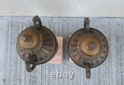 Paire de cassolettes Régule Marbre XIXe Garniture d'horloge Napoleon III