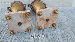 Paire de cassolettes Régule Marbre XIXe Garniture d'horloge Napoleon III