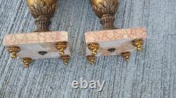 Paire de cassolettes Régule Marbre XIXe Garniture d'horloge Napoleon III
