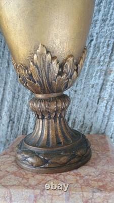 Paire de cassolettes Régule Marbre XIXe Garniture d'horloge Napoleon III