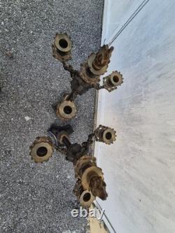 Paire de flambeaux bronze doré & marbre noir XIXe Napoléon III 66 cm