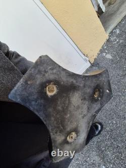 Paire de flambeaux bronze doré & marbre noir XIXe Napoléon III 66 cm