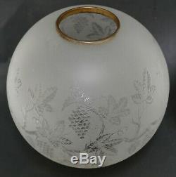 Paire de globes gravé à l'acide pour lampe à huile / pétrole XIXe Napoléon III