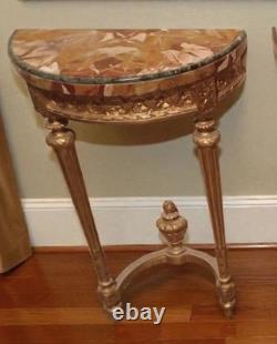 Paire de petites consoles en bois doré de style Louis XVI, fin du XIXe siècle, N