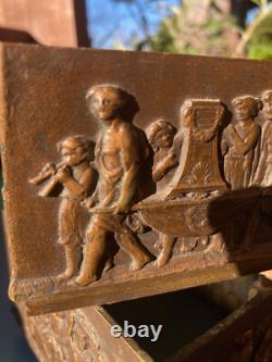 Paire de sabots de pied de meuble anciens en laiton- décor Néo Classique XIXe