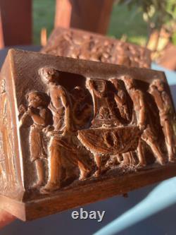 Paire de sabots de pied de meuble anciens en laiton- décor Néo Classique XIXe