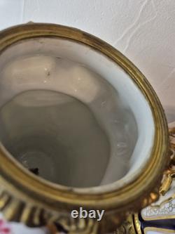 Paire de vases cache-pots Napoléon III porcelaine & bronze doré XIXe