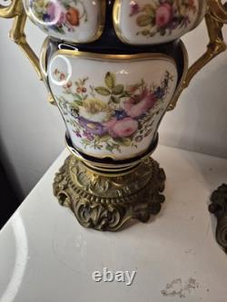 Paire de vases cache-pots Napoléon III porcelaine & bronze doré XIXe