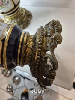 Paire de vases cache-pots Napoléon III porcelaine & bronze doré XIXe