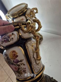 Paire de vases cache-pots Napoléon III porcelaine & bronze doré XIXe