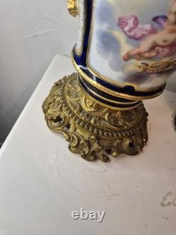 Paire de vases cache-pots Napoléon III porcelaine & bronze doré XIXe