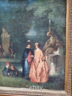 Peinture Cadre XIX Eme Napoleon III huile Toile Sur Panneau era impressioniste