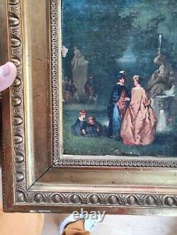 Peinture Cadre XIX Eme Napoleon III huile Toile Sur Panneau era impressioniste