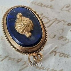 Pendentif Médaillon Ancien en or 18K Lapis Lazuli fin XIXè Gold Locked Pendant