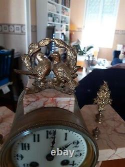 Pendule 6 Colonnes Marbre Et Bronze Louis XVI XIX Ème Napoléon III Clock
