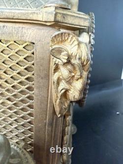 Pendule Empire bronze doré têtes de bélier France XIXe Napoléon III CheminClock