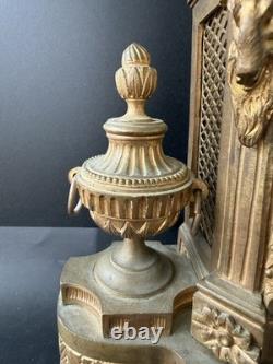 Pendule Empire bronze doré têtes de bélier France XIXe Napoléon III CheminClock