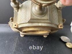 Pendule Empire bronze doré têtes de bélier France XIXe Napoléon III CheminClock